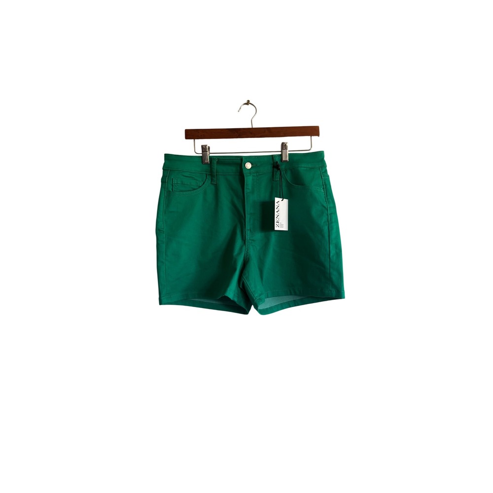 Zenana Womens High Waisted Emerald Green Stretch Twill Shorts XL NWT